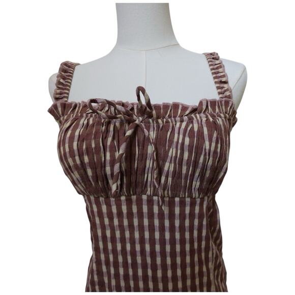 Free People Lucinda Plaid Print Tank Midi Dress in Lavendar Combo Size M - Picture 5 of 14